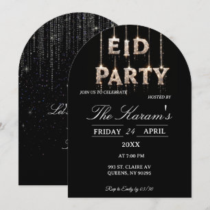 Modern Black elegant Eid Party Invitation Card