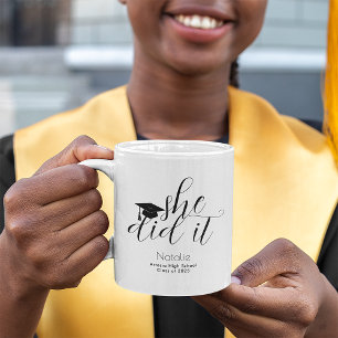 Modern Black Elegant Fonts Graduation Mug