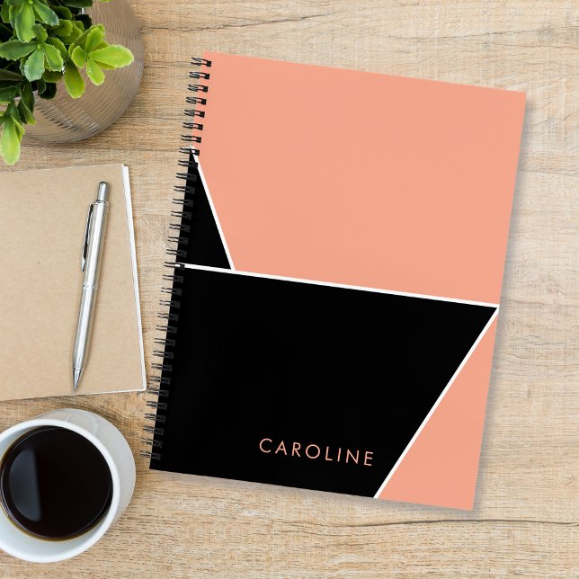 Modern Black elegant trendy personalised  Notebook (Creator Uploaded)