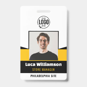 Modern Black Employee Photo ID Company Security Badge