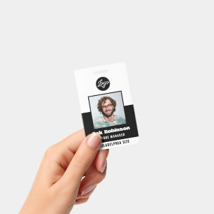 Modern Black Employee Photo ID Company Security Badge