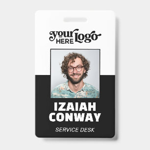 Modern Black Employee Photo ID Company Security Badge