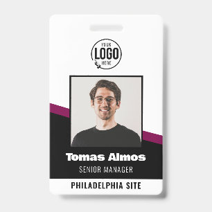 Modern Black Employee Photo ID Company Security Badge