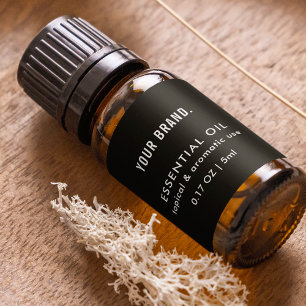 Modern Black Essential Oil Dropper Bottle Wrapper