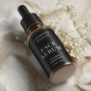 Modern Black Face Serum Dropper Cosmo Bottle Wrap