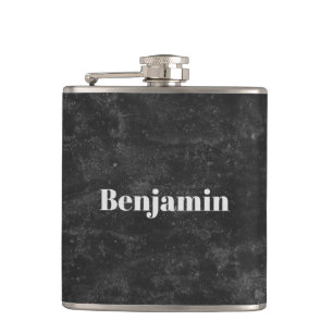 Modern Black for him  Hip Flask