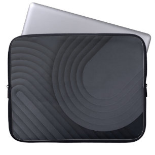 Modern Black Geometric Shapes Texture Laptop Sleeve