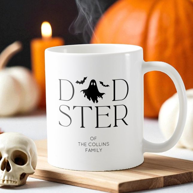 Modern Black Ghost Bats Halloween Dadster Dad Coffee Mug (Modern Black Ghost Bats Halloween Dadster Dad Coffee Mug)