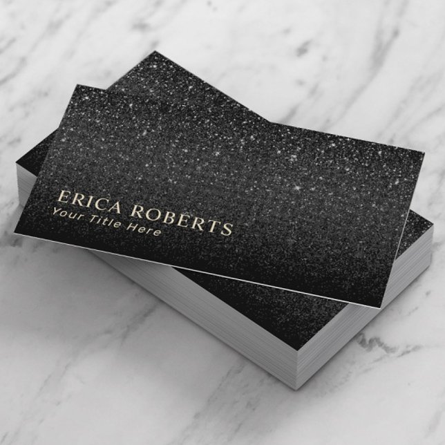 Modern Black Glitter Minimalist Business Card (Creator Uploaded)
