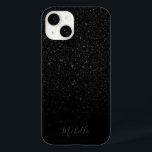 Modern Black Glitter Minimalist Custom Name Case-Mate iPhone 14 Case<br><div class="desc">Modern Black Glitter Minimalist Custom Name iPhone Case.</div>