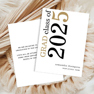 Modern Black Gold 2024 Graduation Announcement
