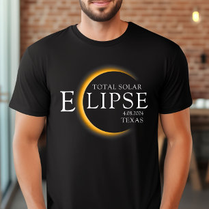 Modern Black & Gold 2024 Texas Total Solar Eclipse T-Shirt