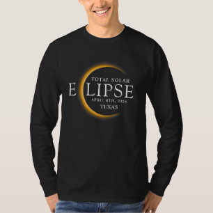 Modern Black & Gold 2024 Texas Total Solar Eclipse T-Shirt