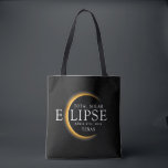 Modern Black & Gold 2024 Texas Total Solar Eclipse Tote Bag<br><div class="desc">Introducing our Modern Black & Gold 2024 Texas Total Solar Eclipse Custom T-Shirt, a stylish and commemorative piece for this rare celestial event. this shirt captures the elegance and excitement of the total solar eclipse. With the year 2024 boldly displayed, along with the location of Texas, it serves as a...</div>