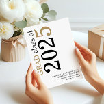 Modern Black Gold 2025 Graduation Save The Date<br><div class="desc">Modern Black Gold Text 2025 White Graduation. Available digitally and printed. A contemporary typographical design with stylish large typography rotated and to the left hand side at the top in black and gold. Easily personalise the rest of the text.</div>