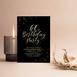 Modern Black & Gold 60th Birthday Party<br><div class="desc">Celebrate your special day with this stylish adult birthday party foil invitation. This design features a chic gold foil text "60th Birthday Party" with sparkle confetti. More designs and party supplies are available at my shop BaraBomDesign.</div>