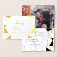 Modern Black Gold Abstract on White Marble