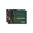 Modern Black Gold Agate Emerald Green Wedding