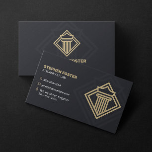Modern Black Gold Attorney at Law, Notary, Lawyer Business Card