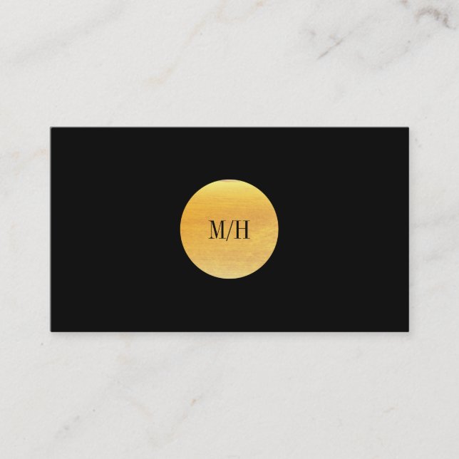 Modern Black & Gold Business Card (Front)