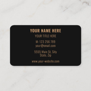 Modern Black - Gold Business Personalised Elegant Card