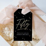Modern Black Gold Calligraphy 50th Birthday Gift Tags<br><div class="desc">Modern Black Gold Calligraphy 50th Birthday Gift Tags features a fun scattering of gold faux foil confetti and modern calligraphy.</div>