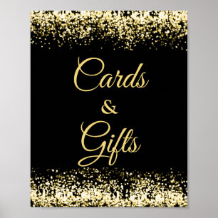 Modern Black Gold Cards and Gifts Poster