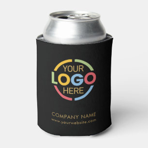 Modern Black Gold Corporate Company Business Logo Can Cooler