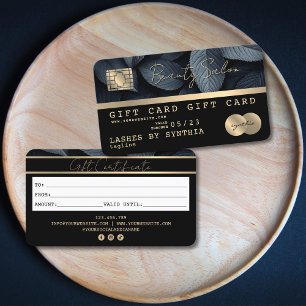 Modern Black Gold Credit Card Gift Certificate 