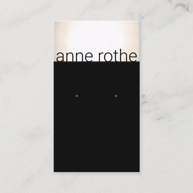 Modern Black Gold Earring  Display Holder   Business Card (Front)