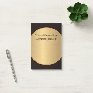 Modern Black Gold Elegant Stylish Personalize   Post-it Notes