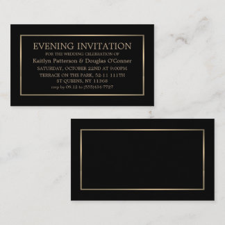 Modern Black & Gold Evening Event Ticket Invite