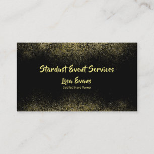 Modern Black Gold Event Planner Professional Busin Business Card