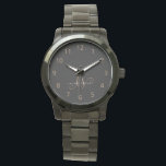 Modern Black Gold Feminine Script Monogrammed Watch<br><div class="desc">Modern Black Gold Feminine Script Monogrammed Watch. Easily personalise this modern elegant watch with your custom monogram and name.</div>