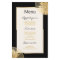 Modern Black Gold Floral Wedding Menu 