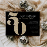 Modern Black Gold Glitter 50th Birthday Party Invitation<br><div class="desc">Modern Black Gold Glitter 50th Birthday Party Invitation features a large and trendy 50 in faux gold glitter.</div>