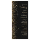 Modern Black Gold Glitter Edge Wedding Program