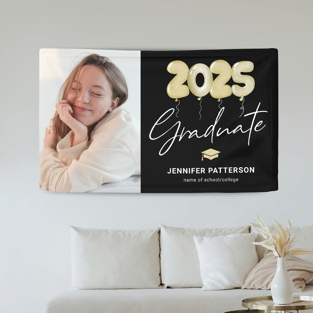 Modern Black Gold Graduation 2025 Photo Banner (Creator Uploaded)
