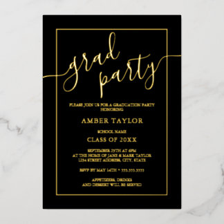 Modern Black Gold Graduation Party