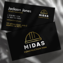 Modern Black + Gold Hard Hat Construction Firm
