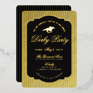 Modern Black & Gold Horse Race Derby Equestrian