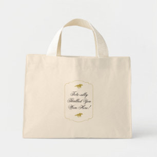 Modern Black & Gold Horse Race Derby Equestrian Mini Tote Bag