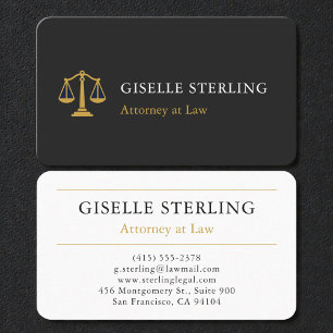 Modern Black & Gold Lawyer Business Card