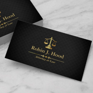 Modern Black & Gold Libra Lawyer Attorney Business Card