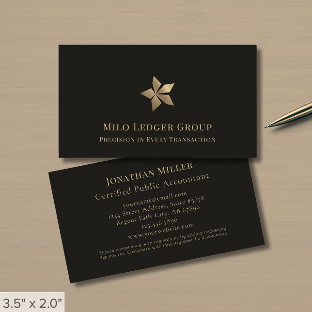 Modern Black Gold Logo Business Card (Creator Uploaded)