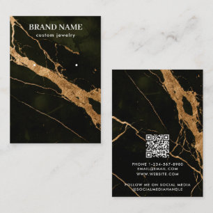 Modern Black Gold Marble Jewelry Display Card