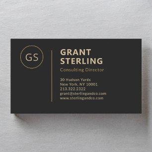 Modern Black Gold Minimalist Professional Business Card