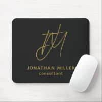 Modern Black Gold Monogram
