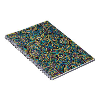 Modern Black Gold Monogram Script Name Initial  Notebook