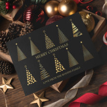 Modern Black & Gold Personalized Christmas Tree
